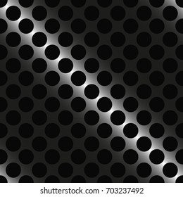 Metal grid in grill style with round holes