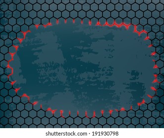 metal grid with a hole in the middle
