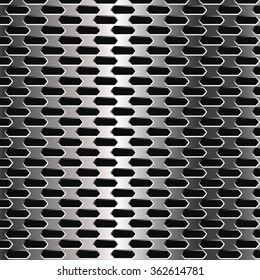 Metal Grid. Silver Background with Holes. Vector illustration