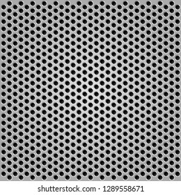 Metal grid vector illustration. Metallic mesh texture background with reflections.