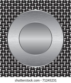 Metal grid of wires or pipes with a metal plate. Vector illustration