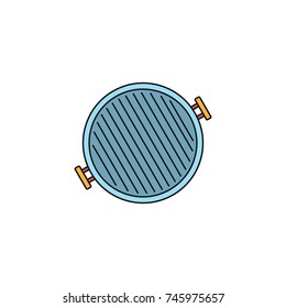 Metal grill cartoon icon. Vector illustration of grill isolated on white background