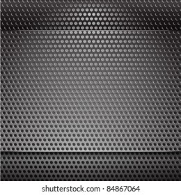 Metal grill net background with blue backlight