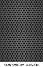 Metal grill seamless pattern background. Vector geometric pattern of hexagons. Realistic hexagonal grid background. Realistic seamless metal cell.