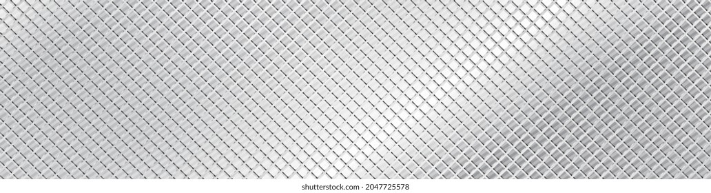 Metal grill seamless Pattern Texture for background design. Vector illustration of Metal grid seamless pattern. Seamless chrome braided diagonal grill. Metal net seamless. Vector illustration EPS10