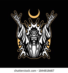 metal grim tattoo vector design