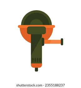Vector plano del icono de la máquina de molienda metálica. Herramienta de visualización. Molino aislado