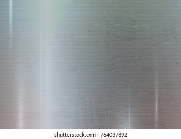 Metal grunge abstract texture background. Brushed, polished, chrome, silver, steel, aluminum. For design concepts, web, print, poster, interfaces and applications. Metallic vector illustration.