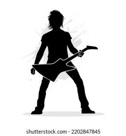 Metal guitar player. Vector illustration