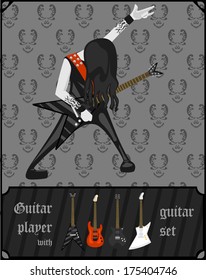 Metal guitarist with guitar set. Poster 5