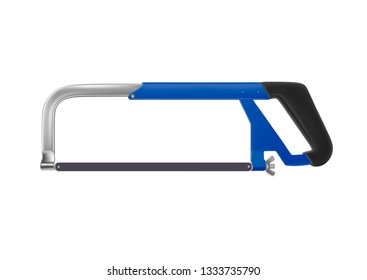 Metal hacksaw in vector on white background.Metal file photorealism.