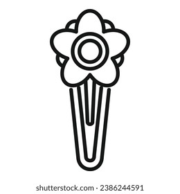 Metal hair clip icon outline vector. Female accessories. Craft equipment