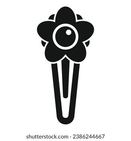 Metal hair clip icon simple vector. Female accessories. Craft equipment