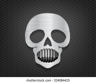 Metal Hairline Skull On Black Texture