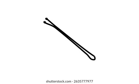 Metal Hairpin, Black Isolated Silhouette