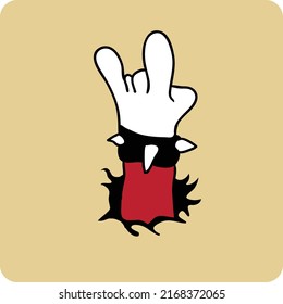 metal hand cartoon illustration design