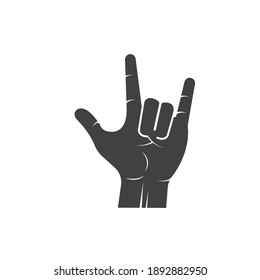 metal hand gesture icon vector illustration design template web