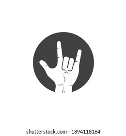 metal hand gesture icon vector illustration design template web