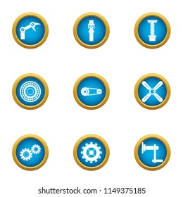 Metal hand icons set. Flat set of 9 metal hand vector icons for web isolated on white background