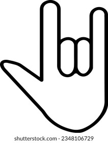Metal Hand Sign Icon, True Black Icon
