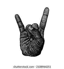 metal hand sign vector illustration isolated on white background