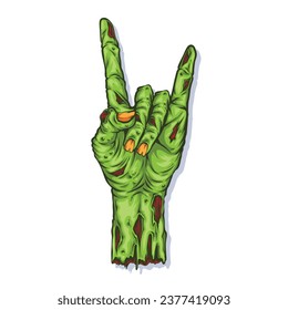 metal hand sign zombie logo
