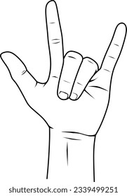 Metal hand symbol for illustration objects