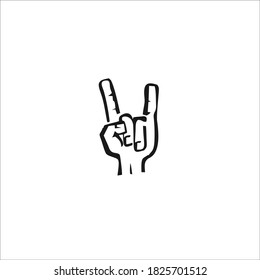 Metal Hand Symbol Logo. Vector Illustration.