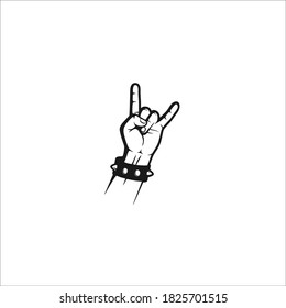 Metal Hand Symbol Logo. Vector Illustration.