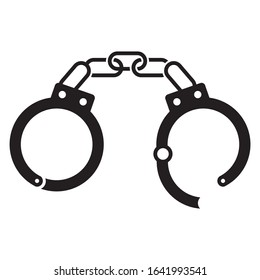 Metal Handcuffs Concept Vector Icon Design, Law Enforcement Agency Sign on White background, 