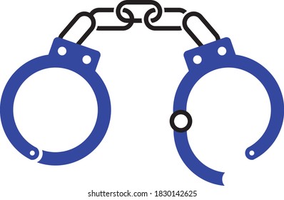 Metal Handcuffs Concept Vector Icon Design, Law Enforcement Agency Sign on White background, Criminal investigation Symbol