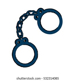 metal handcuffs icon image vector illustration design 