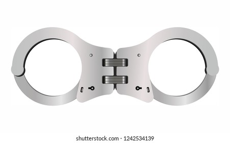  Metal Handcuffs  isolated vector