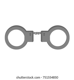 Metal handcuffs on a white background