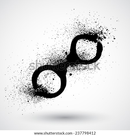 Metal handcuffs. Sketch