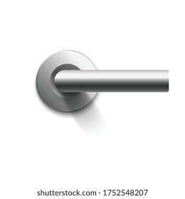 Metal handle or knob of entrance or room door template, realistic vector illustration isolated on white background. Interior decor element of house doorway.