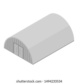 Metal hangar icon. Isometric of metal hangar vector icon for web design isolated on white background