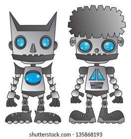 metal hard steel robot duo