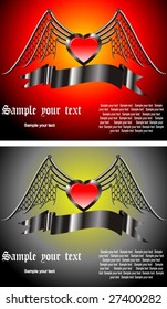 metal heart vector