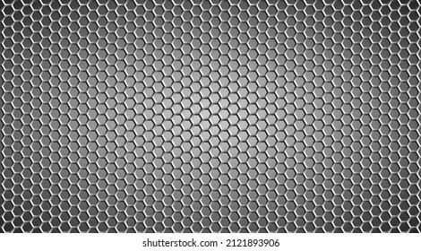 Metal hexagonal grid. Steel mesh background