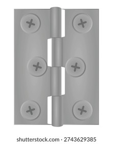 Metal hinge isolated. vector illustration