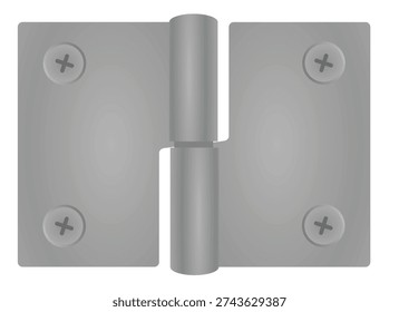 Metal hinge isolated. vector illustration