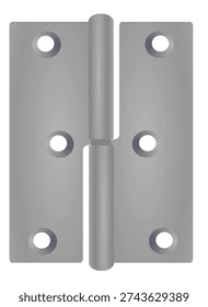 Metal hinge isolated. vector illustration