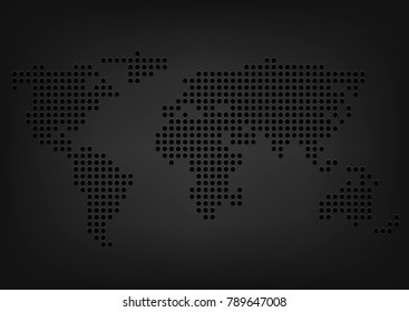 Metal holes World map