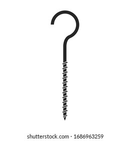 Metal hook vector icon.Black vector icon isolated on white background metal hook.