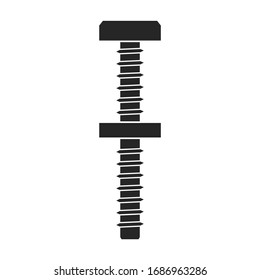 Icono vectorial de gancho metálico.Icono vectorial negro aislado en gancho de fondo blanco.