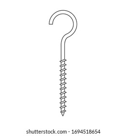 Metal hook vector icon.Outline vector icon isolated on white background metal hook.