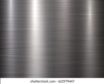 Metal horizontal abstract technology background with polished, brushed texture, chrome, silver, steel, aluminum for design concepts, web, prints, posters, wallpapers, interfaces. Vector illustration.