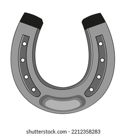 Metal horse shoe on white background