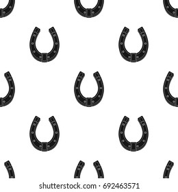 A metal horseshoe for horses. Shoes for horses to protect hooves.Farm and gardening single icon in black style vector symbol stock illustration.